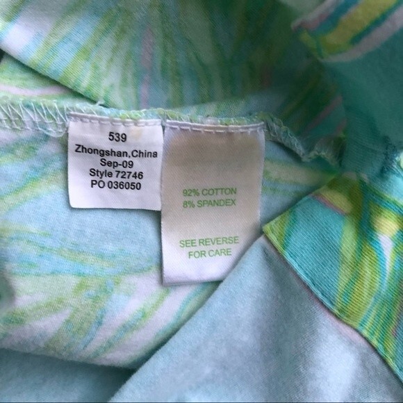 Lilly Pulitzer Joy Top Knit Tunic Big Bam Bamboo Printed Green Blue S - Picture 3 of 5